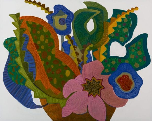 Welcome to Things I like By Catherine, your go-to contemporary art gallery in the vibrant Bayshore Arts District of Naples, Florida. We are thrilled to introduce you to a captivating piece titled "Large Floral Invention" by the incredibly talented Marc Zimmerman. This stunning artwork is a 48'x60" oil painting on canvas that is sure to leave you in awe.